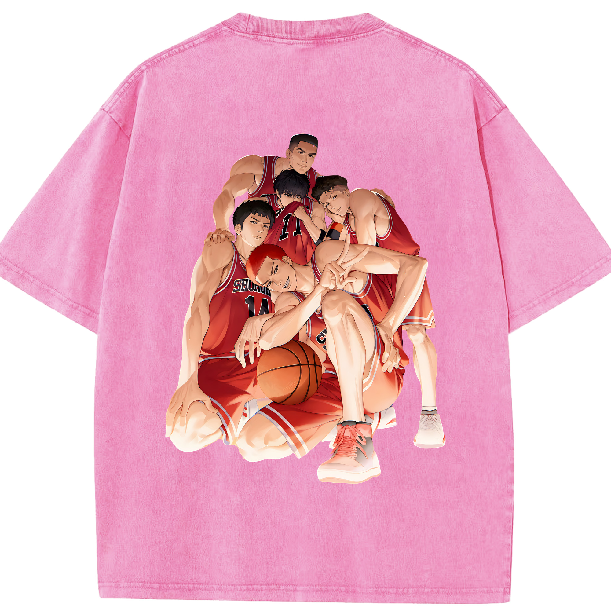 （画像用） SLAM DUNK／スラムダンク 綿100% ヴィンテージ風 半袖Tシャツ（背面プリント）